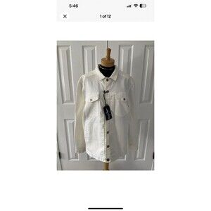 Chip & Pepper Womans Large White Denim Jacket NEW W/TAGS READ